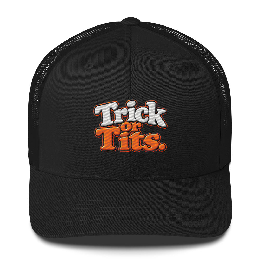 Trick or Tits funny Halloween trucker hat