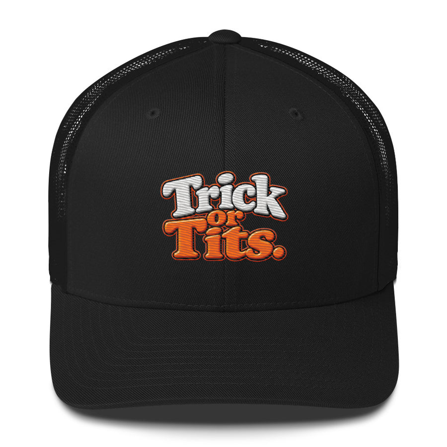 Trick or Tits funny Halloween trucker cap