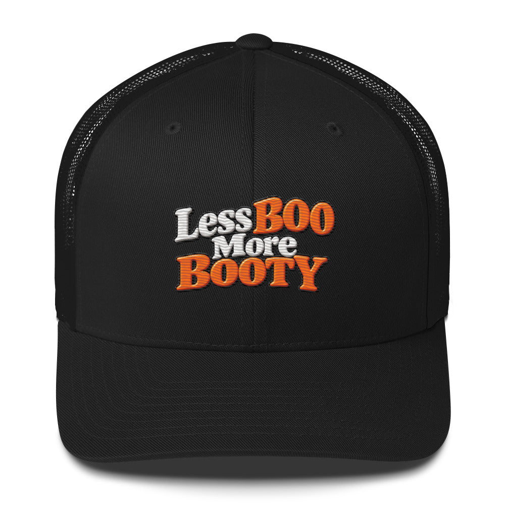 Less Boo More Booty funny Halloween trucker hat