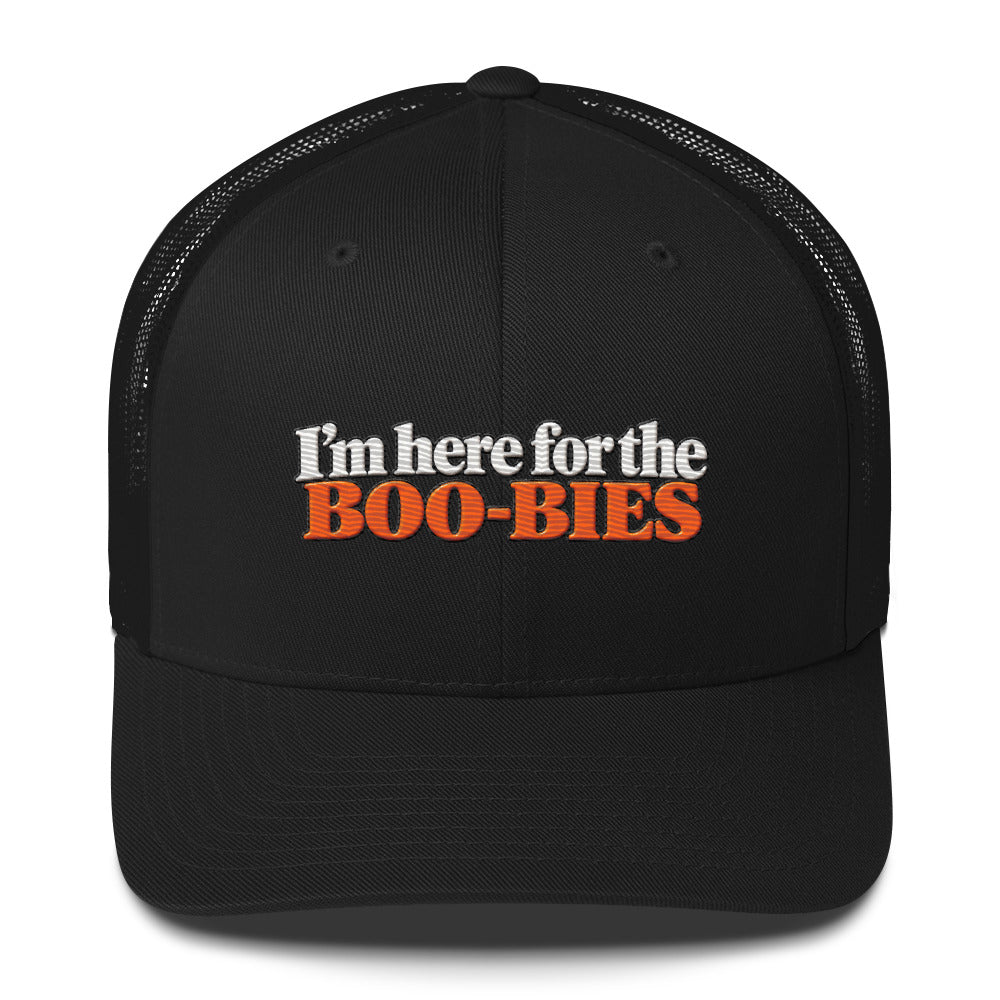 I'm Here for the Boo-bies funny Halloween trucker hat