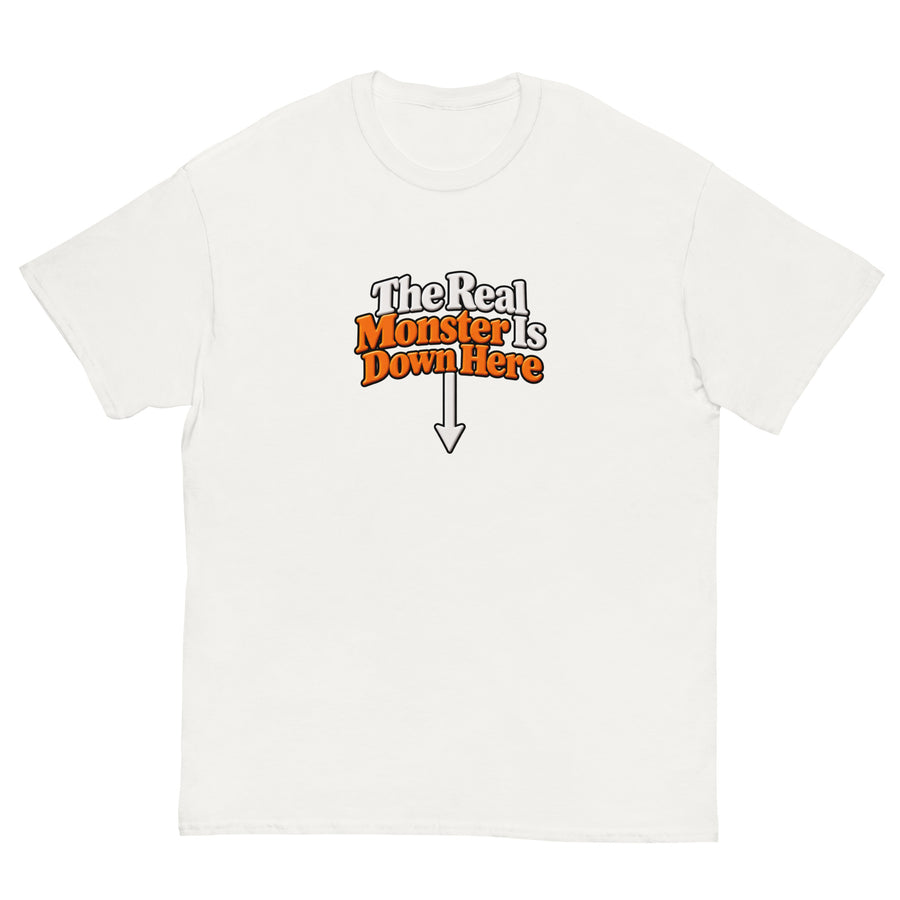 The Real Monster Is Down Here funny Halloween shirt