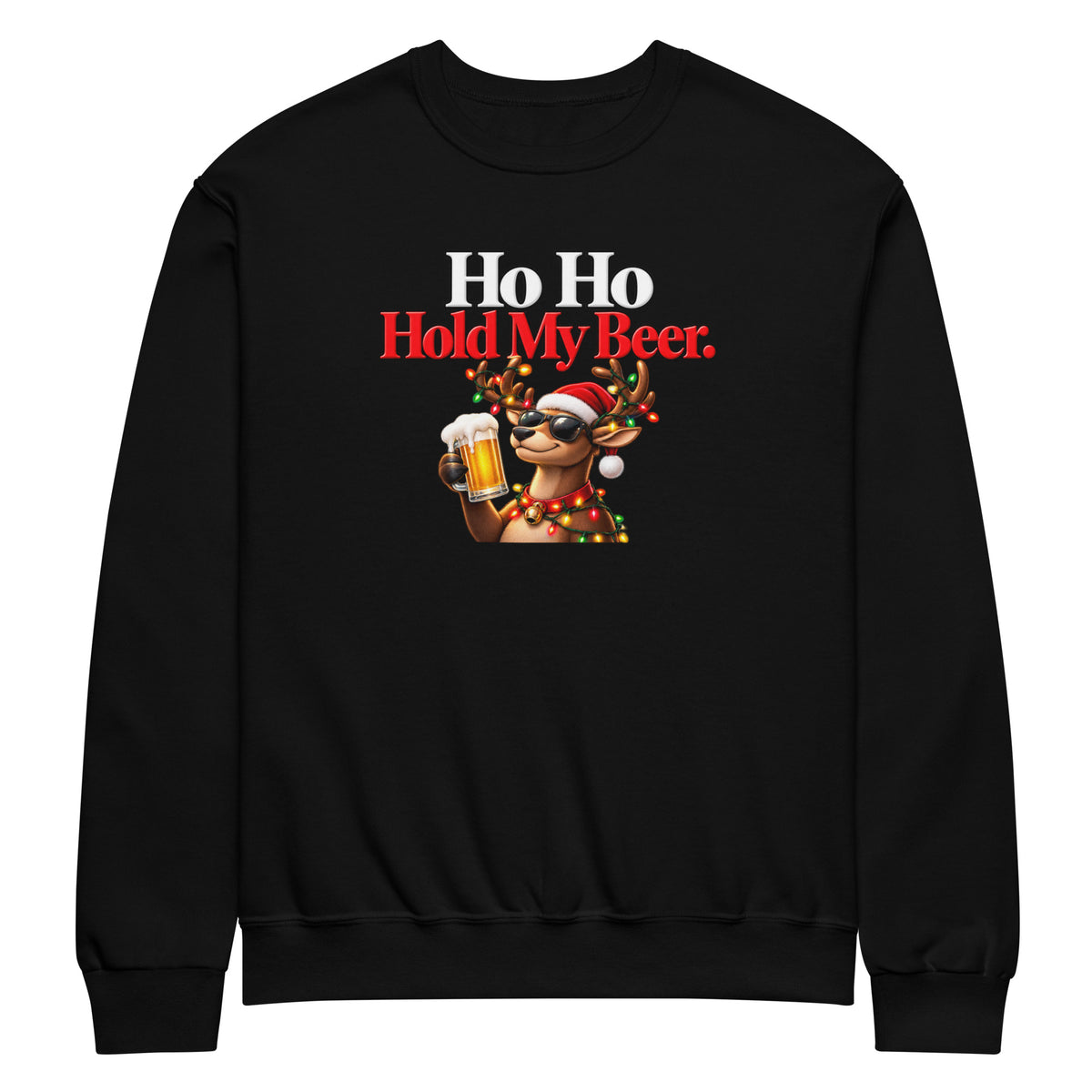 Ho Ho Hold My Beer funny Christmas sweater