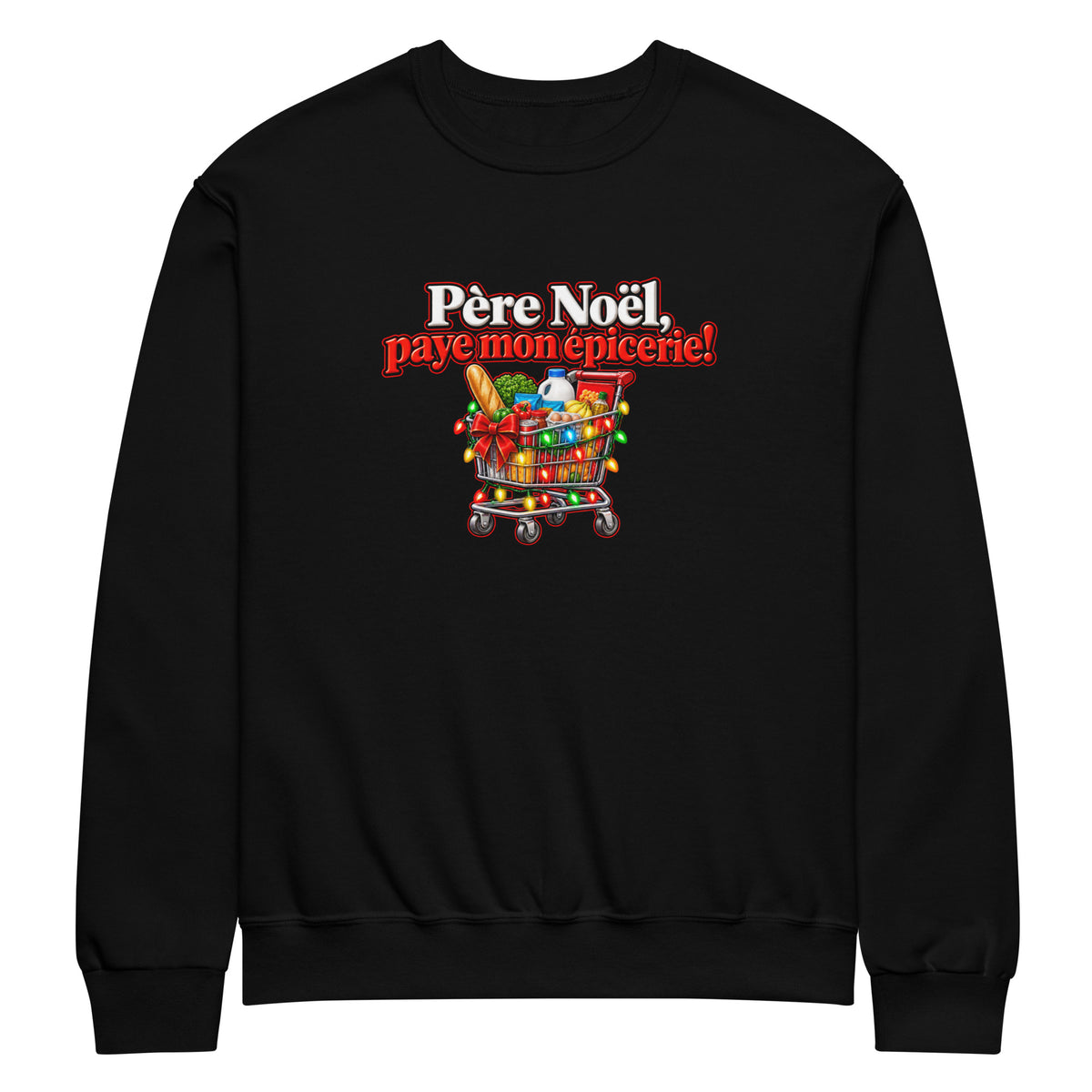 Chandail de Noël drôle Père Noël, paye mon épicerie!