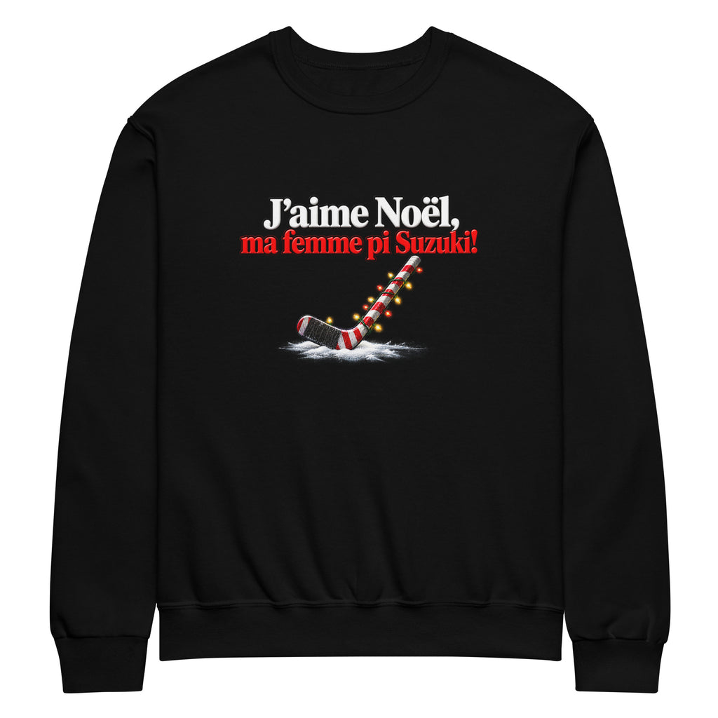 Chandail de Noël drôle J'aime Noël, ma femme pi Suzuki!